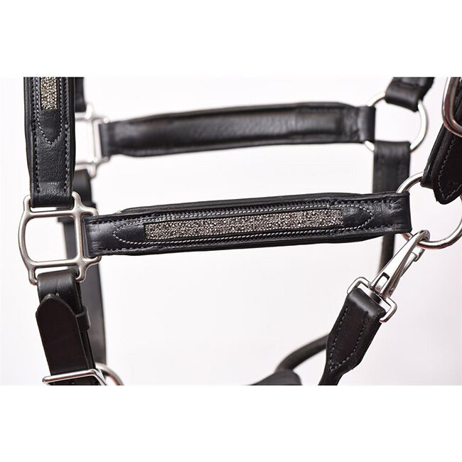 Perri's Leather Padded Leather Halter with Silver Bling image number null