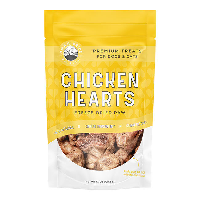 Oma's Pride Freeze-Dried Raw Chicken Hearts - 1.5 oz image number null
