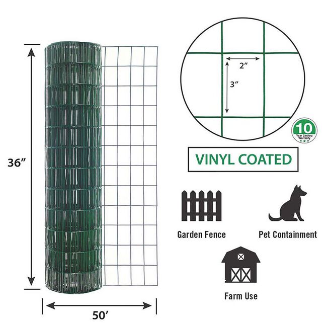 Garden Craft Vinyl-Coated Steel Welded Wire Fence - Green image number null