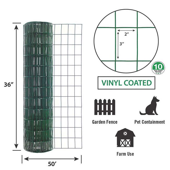 Garden Craft Green Vinyl Coated Steel Welded Wire Fence image number null