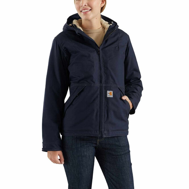 Carhartt Women's Full Swing Quick-Duck Sherpa-Lined Flame-Resistant Jacket - Navy image number null