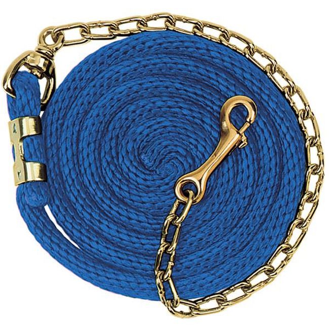 Weaver Poly Lead Rope With Brass Plated Chain Black image number null