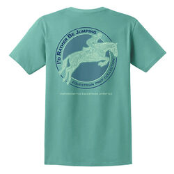 Equestrian Prep Collection Adult Short Sleeve Tee - I'd Rather Be Jumping - Seafoam