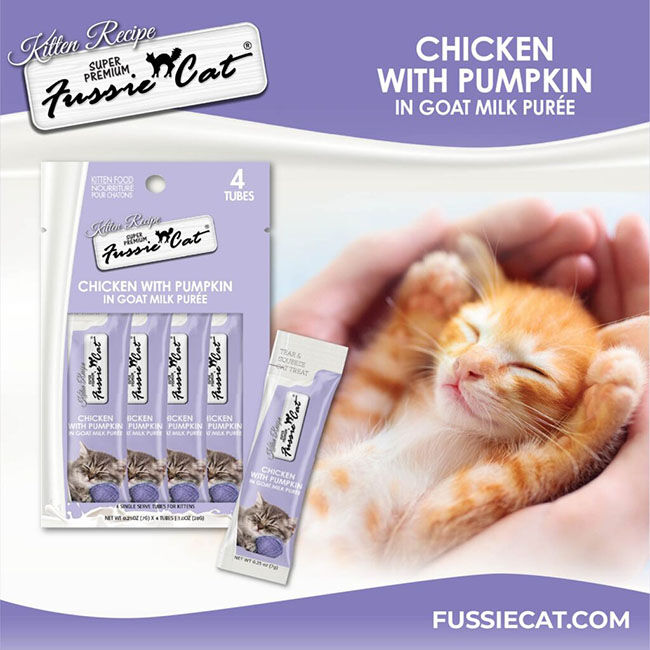 Fussie Cat Goat Milk Puree for Kittens - Chicken with Pumpkin - 4-Pack image number null