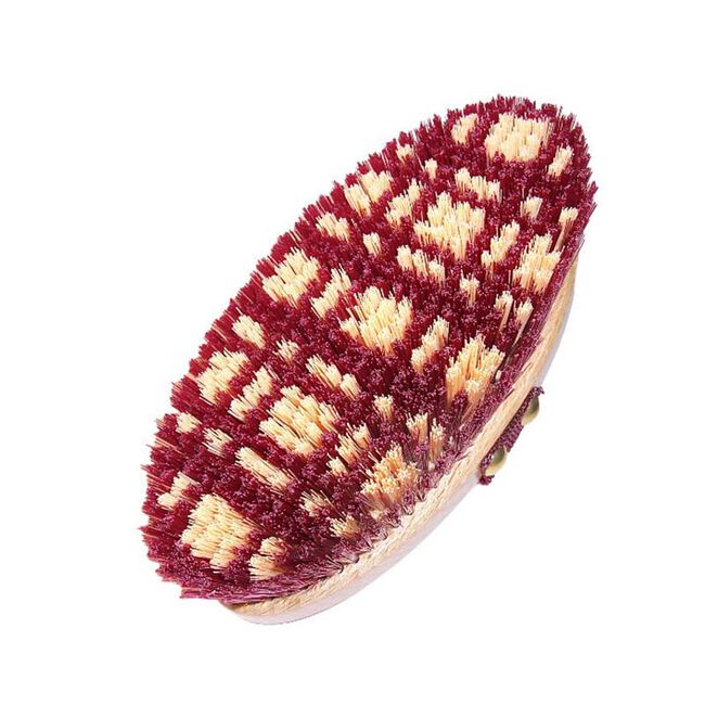 Hill Brush Company 6-3/4" Oval Plaid Brush with Woven Strap image number null