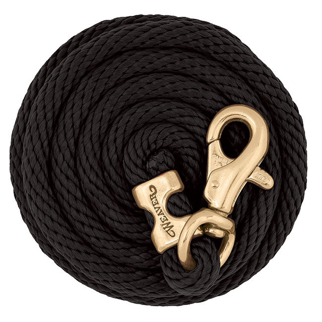 Weaver Equine Poly Lead Rope with Brass-Plated Bull Trigger Snap image number null