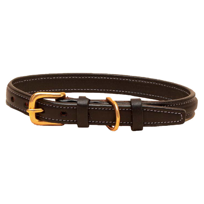 Tory Leather Narrow Raised Dog Collar, Black image number null