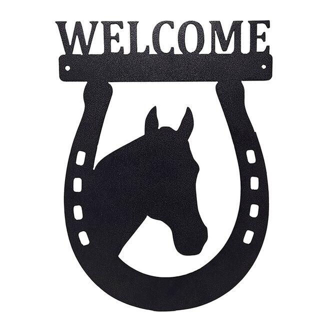 Metal Mazing Welcome Sign - Handmade in NH - Horseshoe image number null