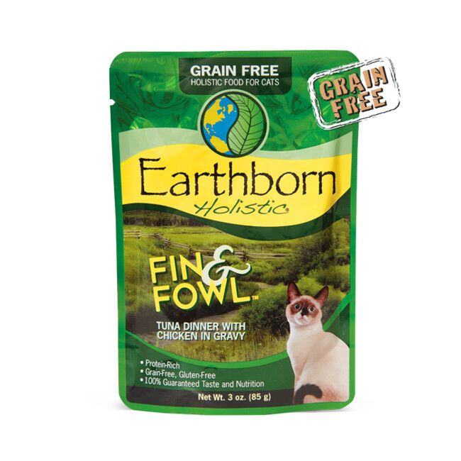 Earthborn Holistic Fin & Fowl 3oz Tuna Dinner with Chicken Pouch Wet Cat Food  image number null