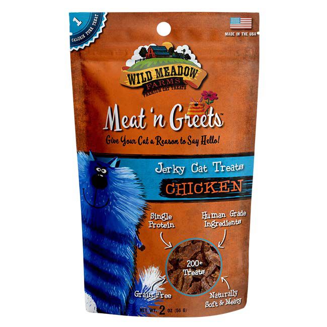 Wild Meadow Farms Meat 'N Greets Jerky Cat Treats - Chicken - 2 oz image number null