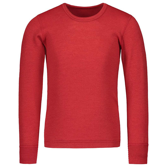 Ruskovilla Kids' 100% Organic Merino Wool Long Sleeve Shirt - Red image number null