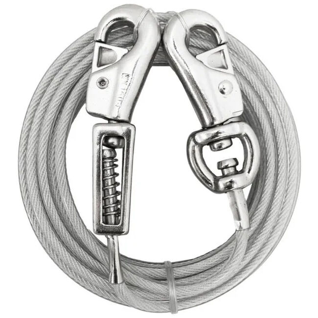 Boss Pet Vinyl-Coated Cable Dog Tie-Out - Silver image number null