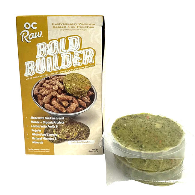 OC Raw Bold Builder Frozen Raw Dog Food - Gold - Chicken Recipe - 2 lb image number null