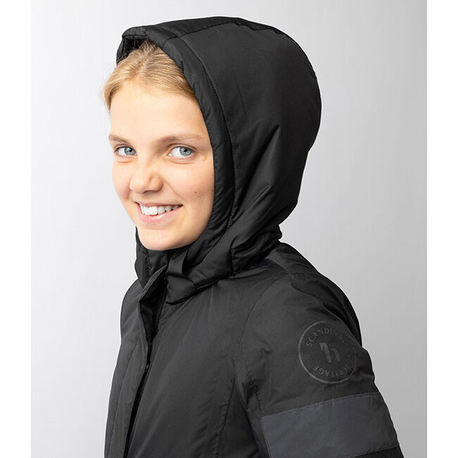 Horze Kids' Annica Waterproof Padded Full Grip Riding Overalls - Caviar image number null