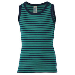 Engel Kids' Wool/Silk Blend Tank Top - Ice Blue/Navy