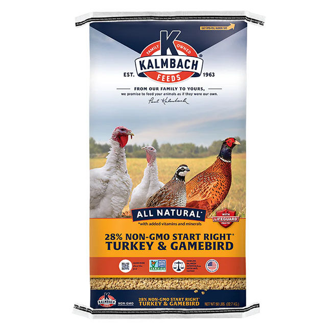 Kalmbach Feeds 28% Non-GMO Start Right Turkey & Gamebird Feed - 50 lb image number null