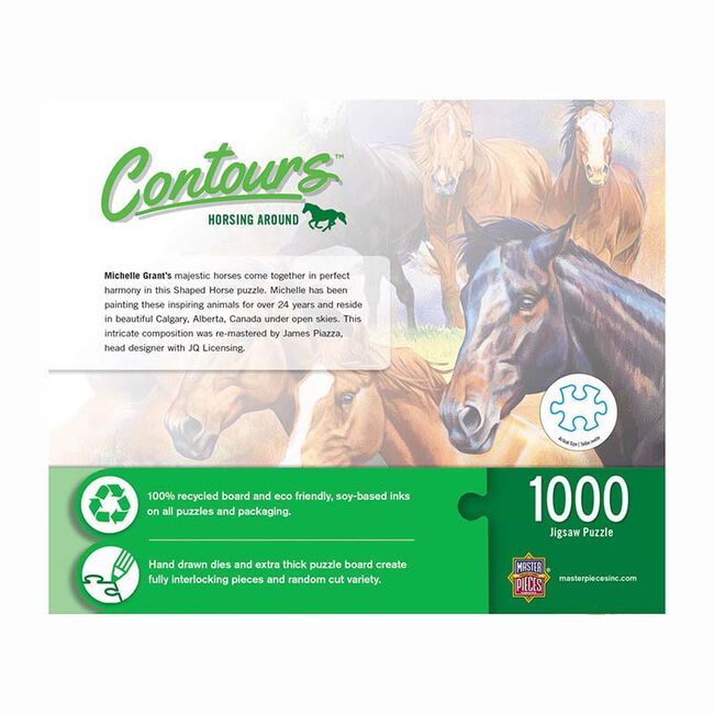 MasterPieces 1000-Piece Contours Shaped Puzzle - Horsing Around image number null