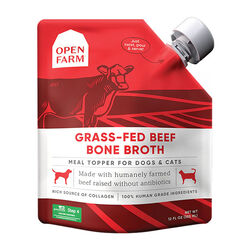 Open Farm Bone Broth for Dogs & Cats - Grass-Fed Beef Recipe - 12 oz