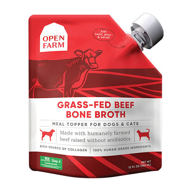 Open Farm Bone Broth for Dogs & Cats - Grass-Fed Beef Recipe - 12 oz image number null