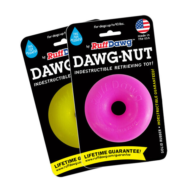 RuffDawg Dawg-Nut - Rubber Retrieving Dog Toy - Assorted Colors image number null