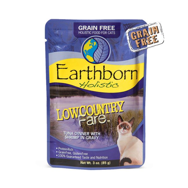 Earthborn Holistic Lowcountry Fare 3oz Tuna Dinner with Shrimp Pouch Wet Cat Food image number null