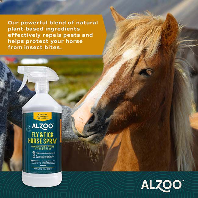 ALZOO Plant-Based Fly & Tick Horse Spray - 32 oz image number null