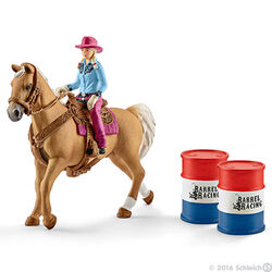 Schleich Barrel Racing with Cowgirl Set