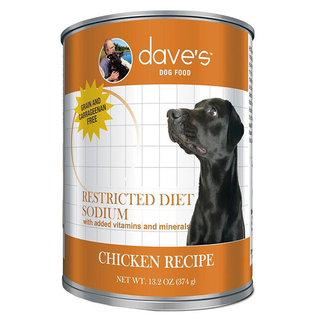 Dave's Restricted Diet Protein &ndash; Sodium Chicken Recipe Canned Dog Food 13.2 oz image number null