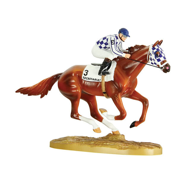 Breyer Secretariat - 50th Anniversary Figurine with Jockey image number null