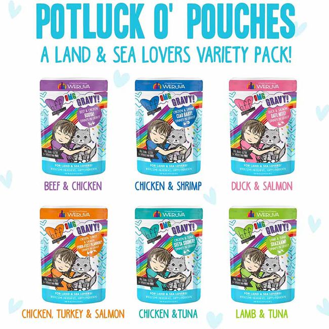 Weruva Cat BFF OMG Potluck O' Pouches Variety Pack - 12-Count image number null