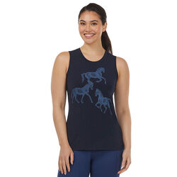 Kerrits Women's Trinity Horse Tank Top - Galaxy Blue