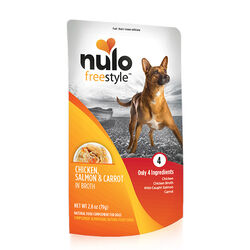 Nulo FreeStyle Meaty Topper for Dogs - Chicken, Salmon & Carrot in Broth Recipe - 2.8 oz