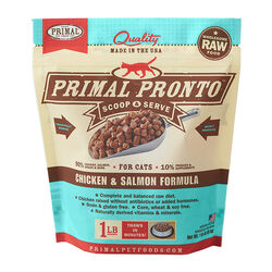 Primal Pronto Raw Frozen Cat Food - Chicken & Salmon - 1 lb