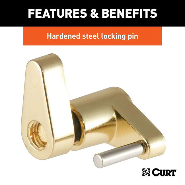 CURT 1/4" x 3/4" Brass-Plated Padlock image number null