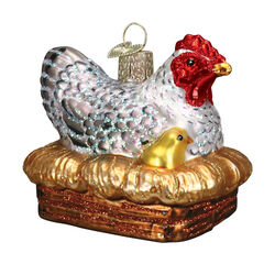 Old World Hen on Nest Ornament