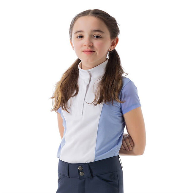 Equinavia Kids' Charlotte Short Sleeve Show Shirt - Light Blue/White image number null