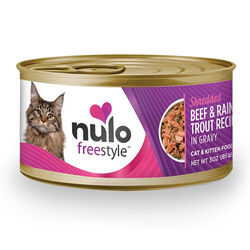 Nulo FreeStyle Cat Food - Shredded Beef & Rainbow Trout Recipe in Gravy - 3 oz