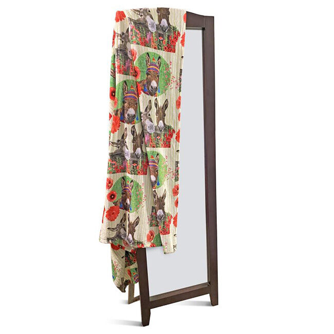 Kelley and Company Plush Throw Blanket - Donkey Garden image number null