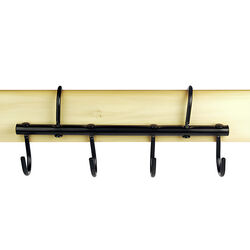 Equi-Essentials Portable Tack Bar with 4 Hooks - Black
