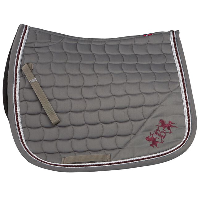 B Vertigo Lexington Dressage Saddle Pad - Steeple Grey/Burgundy Red image number null