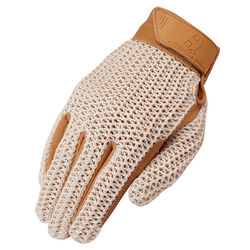 Heritage Performance Gloves Crochet Riding Gloves - Tan