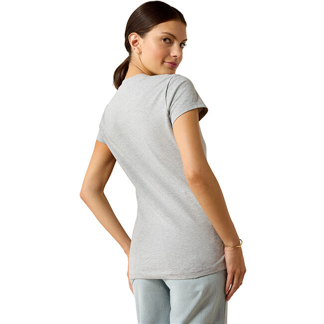 Ariat Women's Vertical Logo Tee - Heather Grey image number null