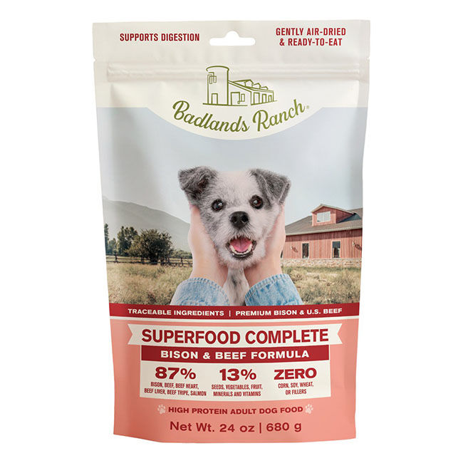 Badlands Ranch Superfood Complete Grain-Free Air-Dried Dog Food - Beef & Bison Recipe image number null