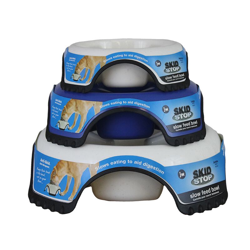 Skid stop top slow feed bowl