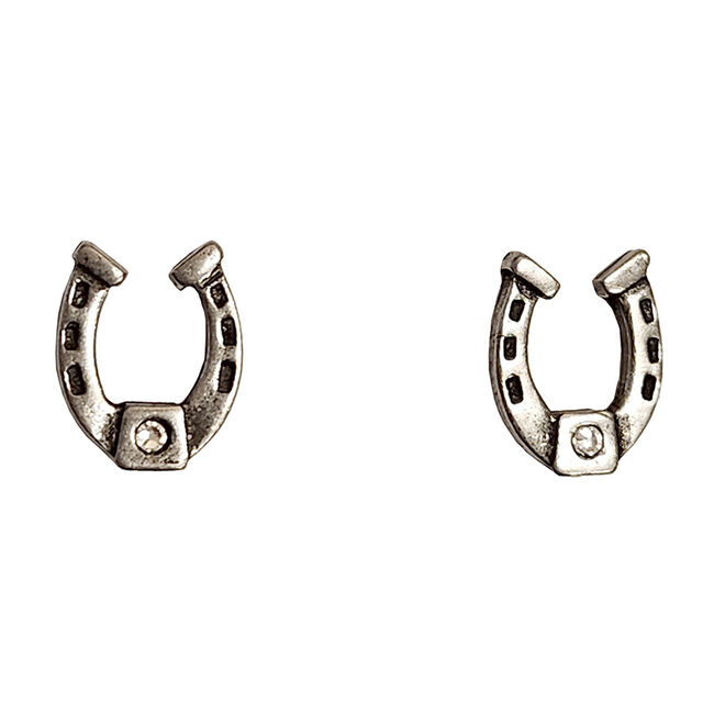 Finishing Touch of Kentucky Retro Silver Horseshoe with Crystal Earrings image number null