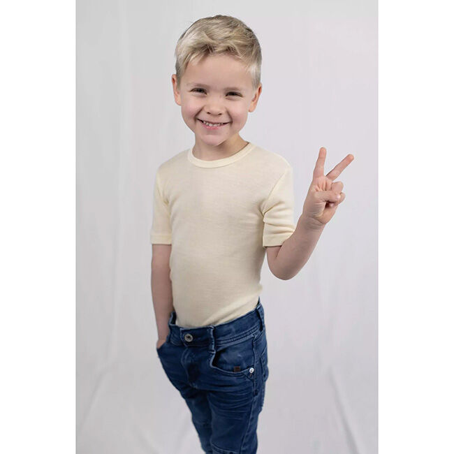 Engel Kids' Wool/Silk Blend T-Shirt - Natural image number null
