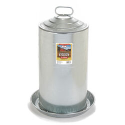 Little Giant Double Wall Metal Poultry Waterer - 8-Gallon Capacity