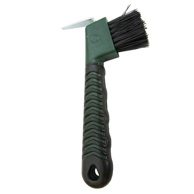 Intrepid International Rubber Grip Hoof Pick with Brush image number null