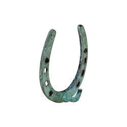 Horse Fare Brass Large Horseshoe Hook with Patina Finish