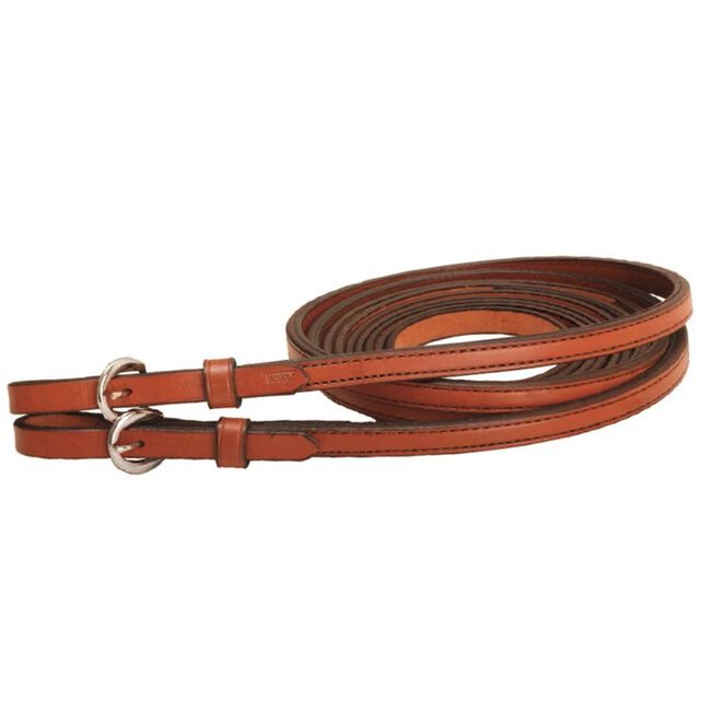 Tory Leather Partial Double Stitched Split Reins -Chestnut image number null